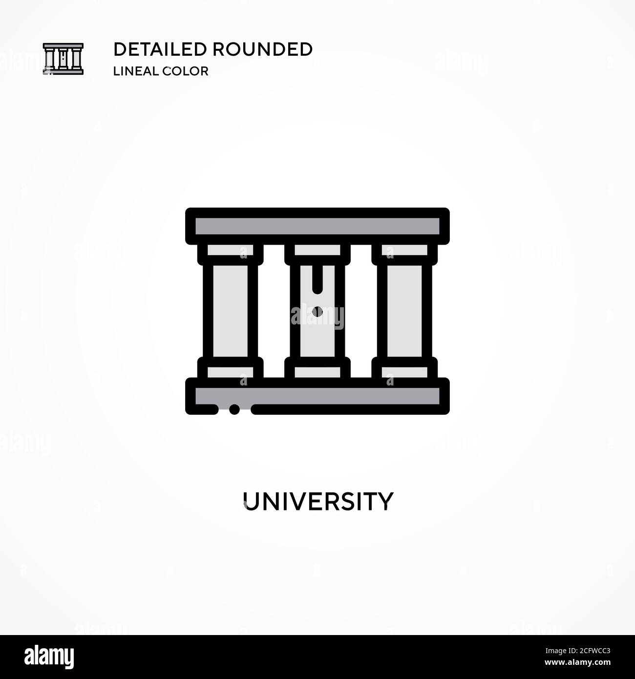 Vektorsymbol für die Universität. Moderne Vektorgrafik Konzepte. Einfach zu bearbeiten und anzupassen. Stock Vektor