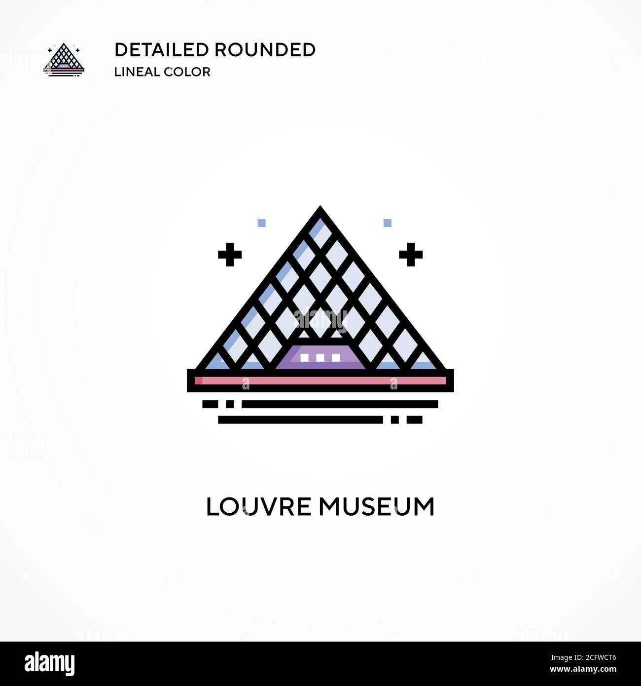Vektor-Symbol des Louvre. Moderne Vektorgrafik Konzepte. Einfach zu bearbeiten und anzupassen. Stock Vektor