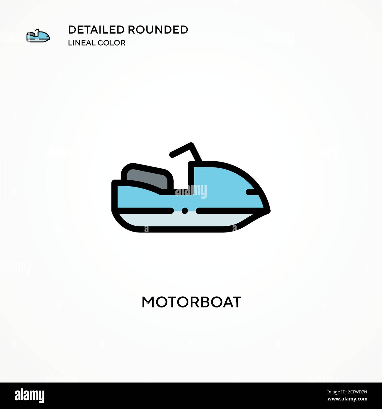 Motorboot Vektor-Symbol. Moderne Vektorgrafik Konzepte. Einfach zu bearbeiten und anzupassen. Stock Vektor