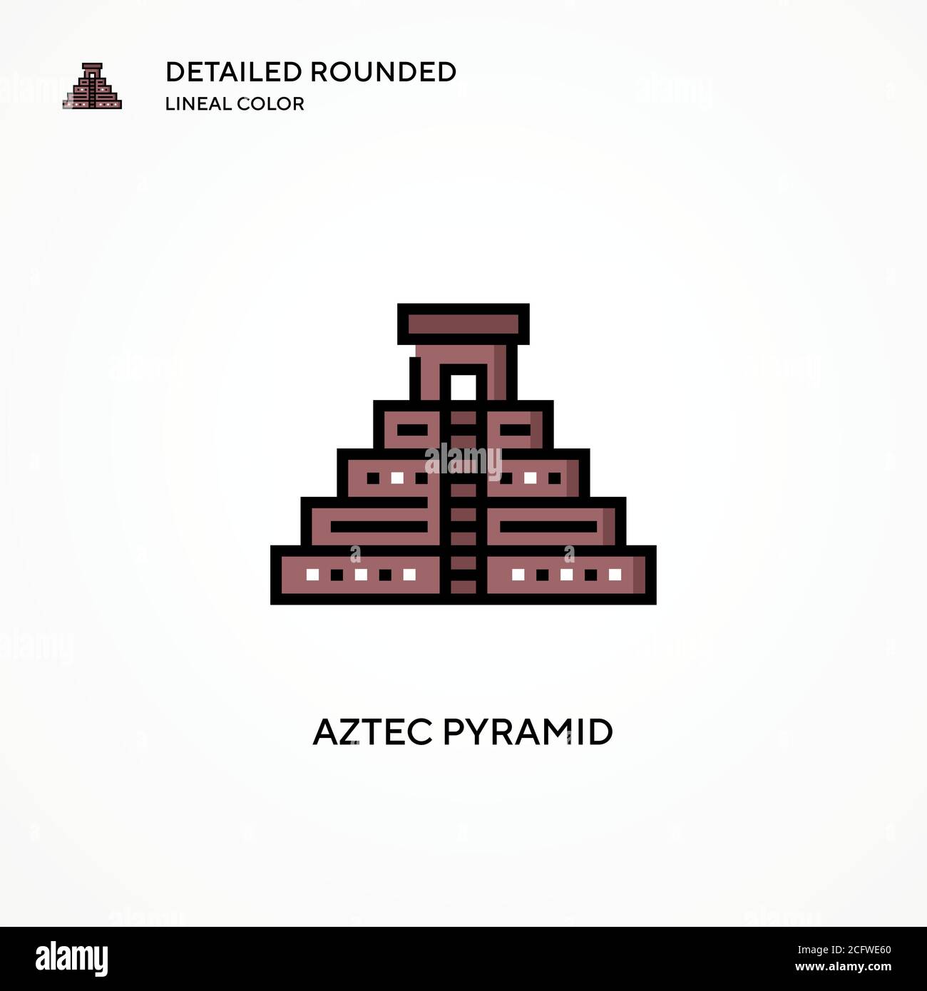 Vektorsymbol der Azteken-Pyramide. Moderne Vektorgrafik Konzepte. Einfach zu bearbeiten und anzupassen. Stock Vektor