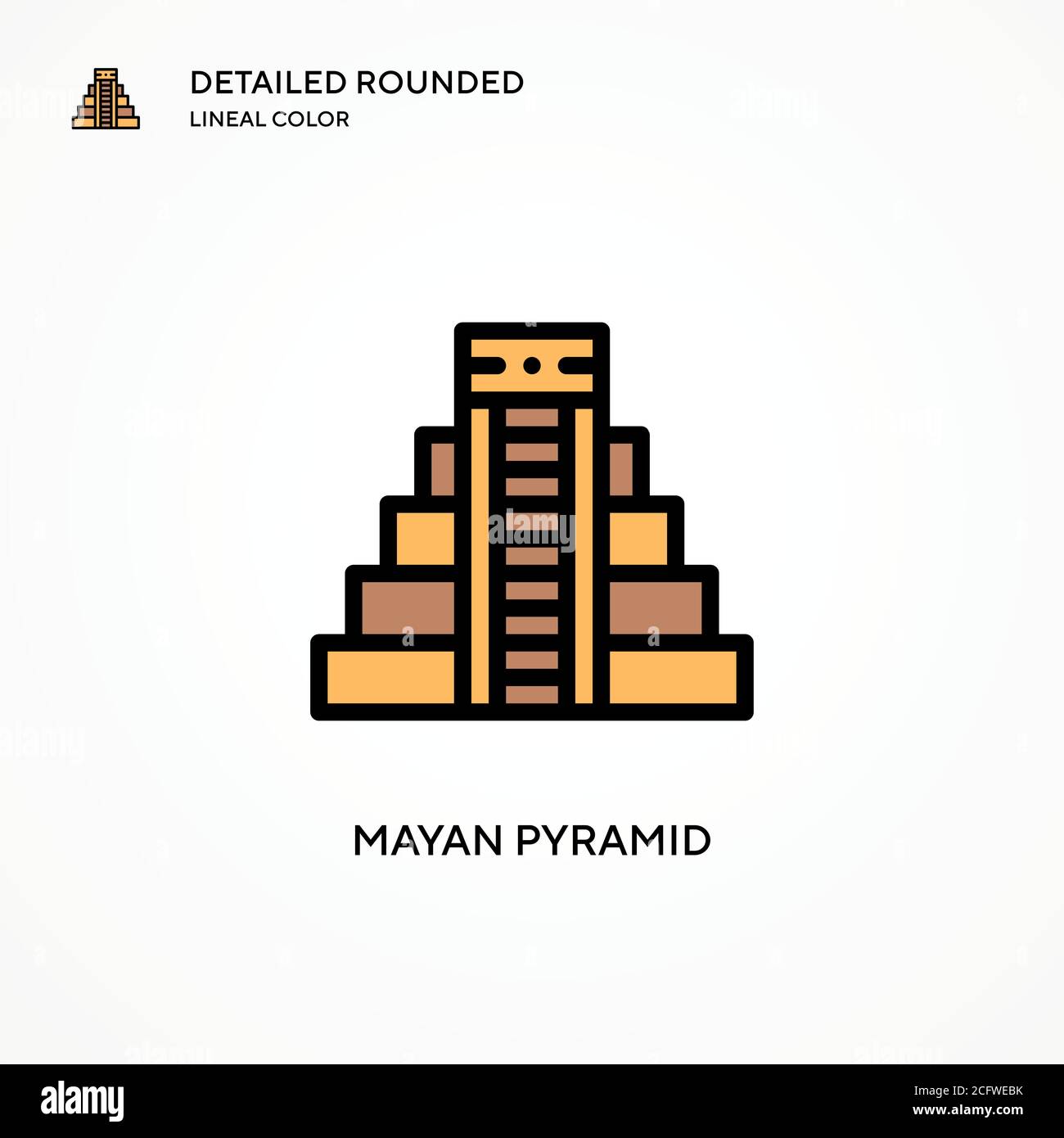 Maya Pyramide Vektor-Symbol. Moderne Vektorgrafik Konzepte. Einfach zu bearbeiten und anzupassen. Stock Vektor