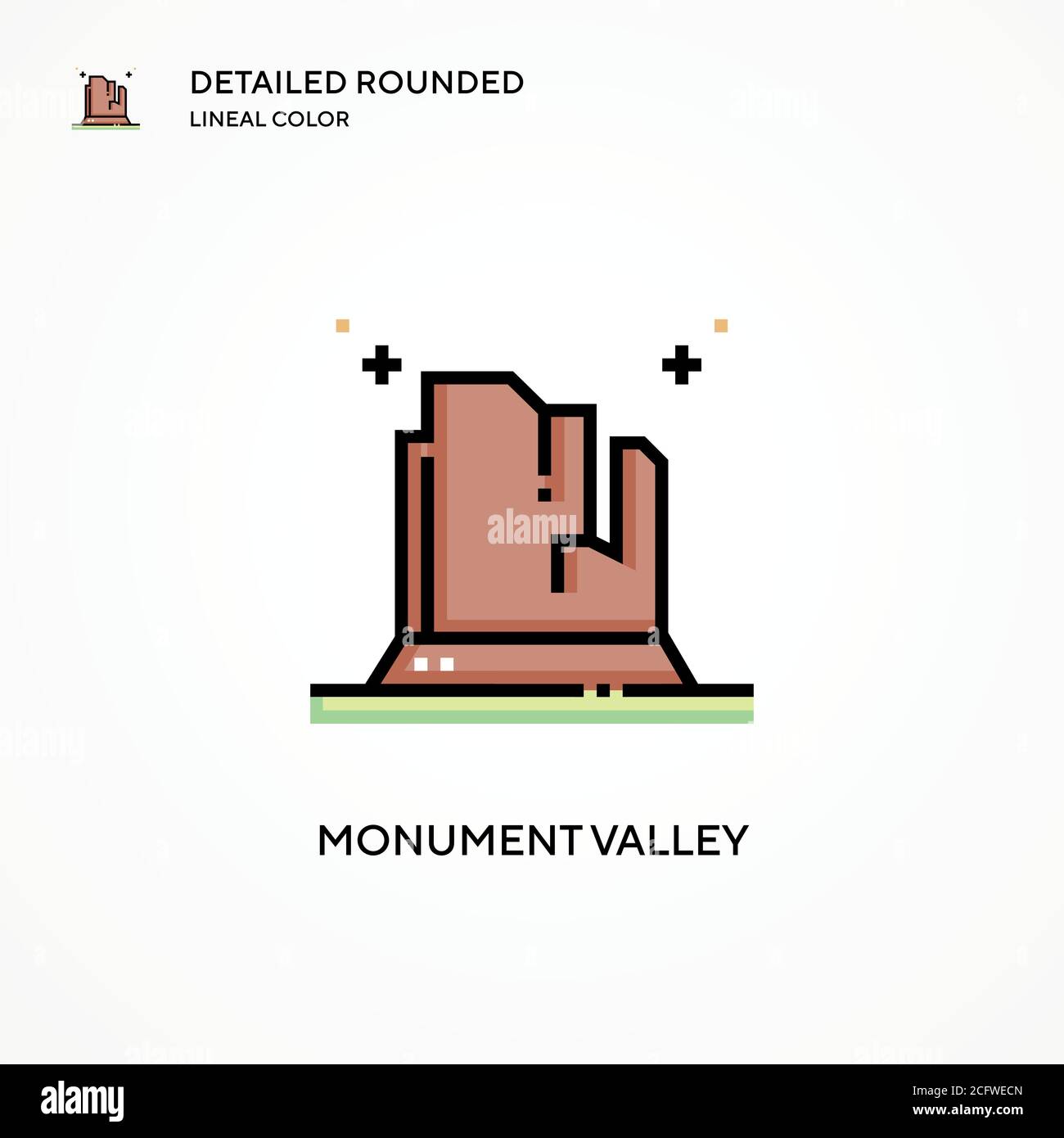 Vektorsymbol „Tal des Denkmals“. Moderne Vektorgrafik Konzepte. Einfach zu bearbeiten und anzupassen. Stock Vektor