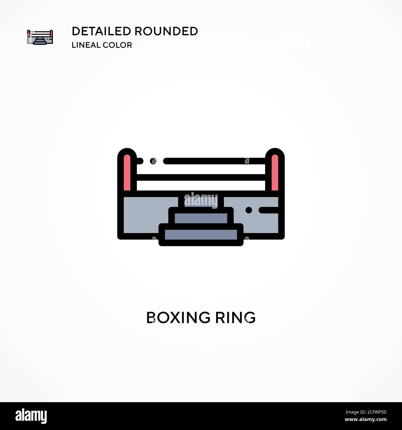 Vektorsymbol für Boxring. Moderne Vektorgrafik Konzepte. Einfach zu bearbeiten und anzupassen. Stock Vektor