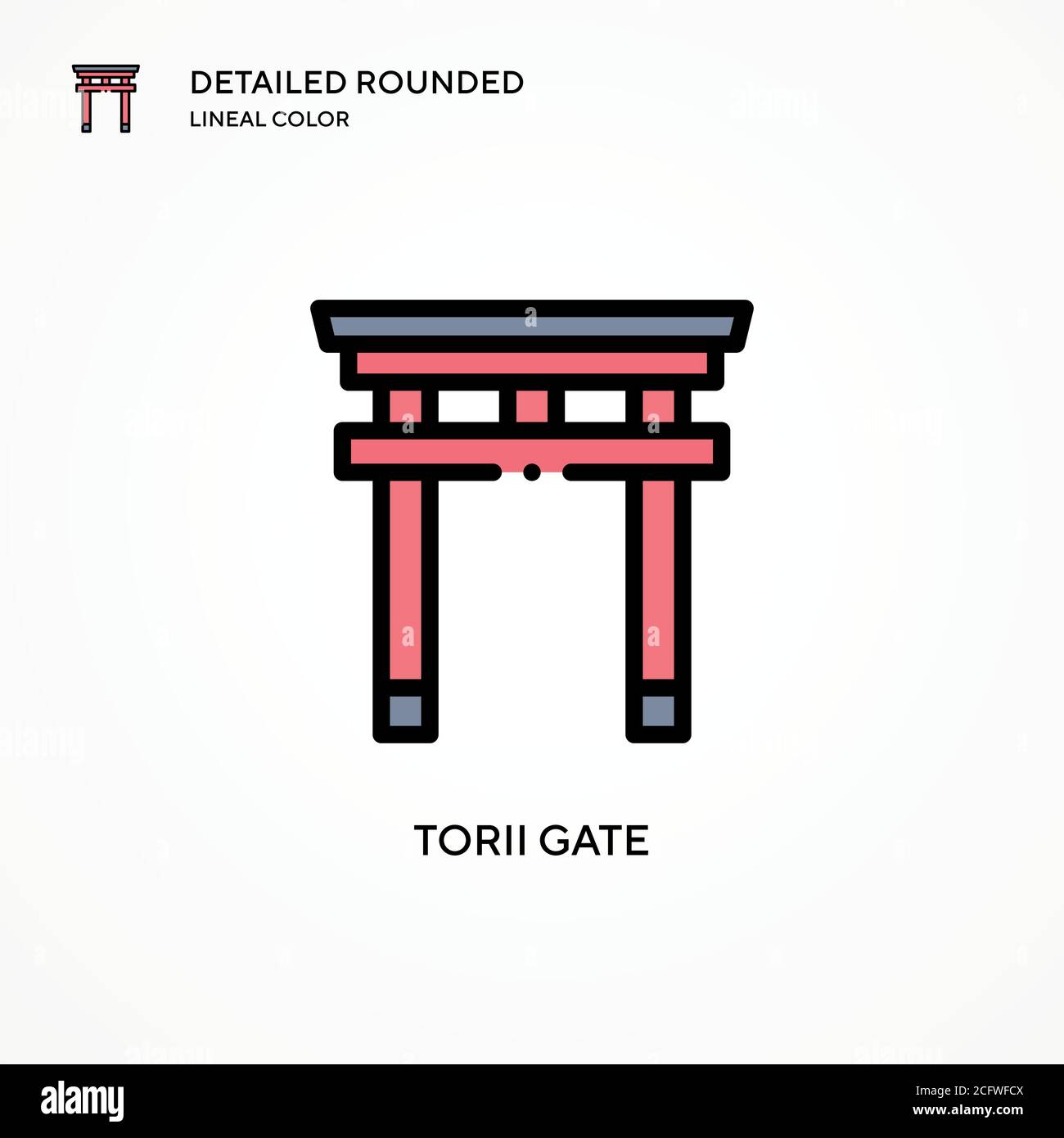 Torii-Gate-Vektor-Symbol. Moderne Vektorgrafik Konzepte. Einfach zu bearbeiten und anzupassen. Stock Vektor