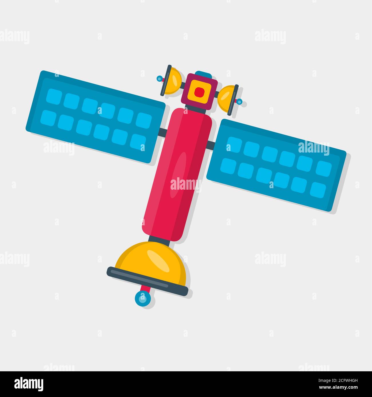 Satelliten isolierte Vektor-Illustration in flacher Form Stock Vektor