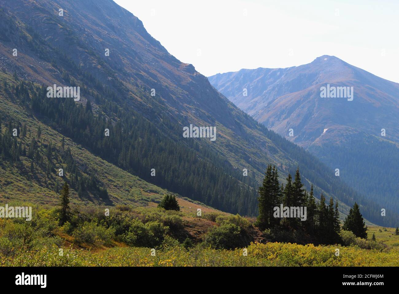 Stimmungsvolle Aussicht auf die Berge im San Isabel National Parken Sie in Colorado Stockfoto