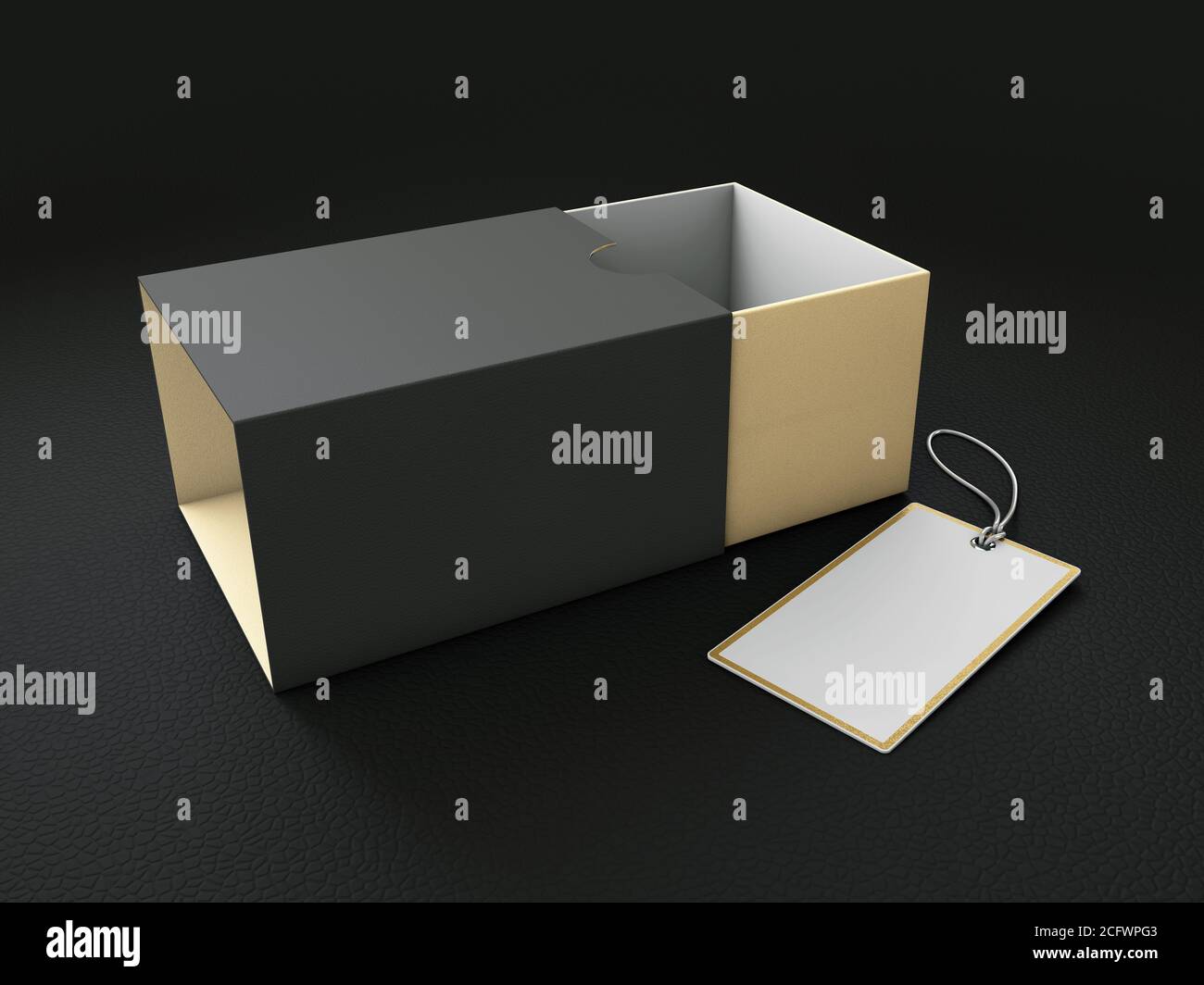 3d-Rendering der Produktkarton-Verpackung. Beschneidungspfad enthalten. Stockfoto