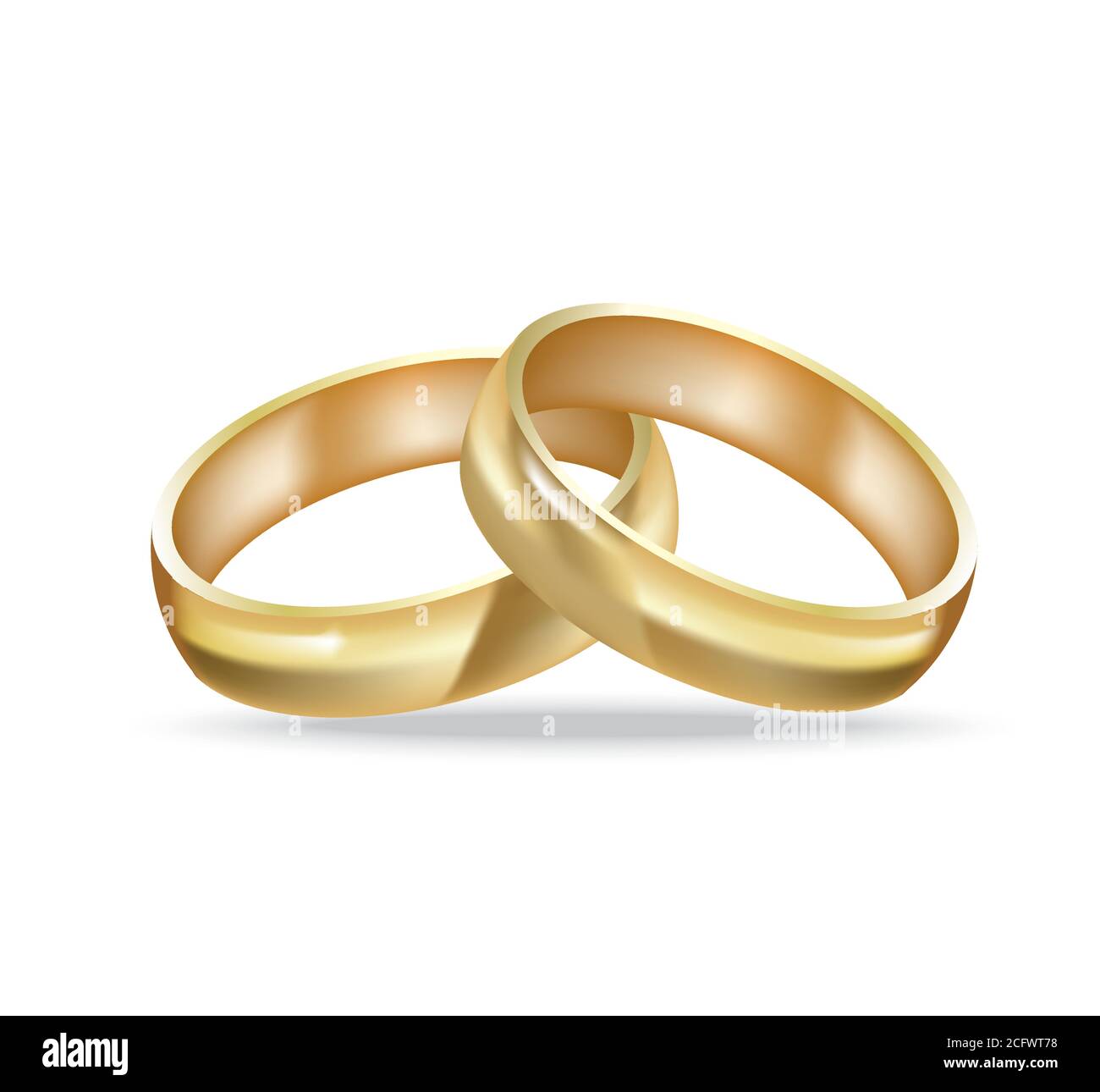 Realistic golden wedding rings Stock-Vektorgrafiken kaufen - Alamy