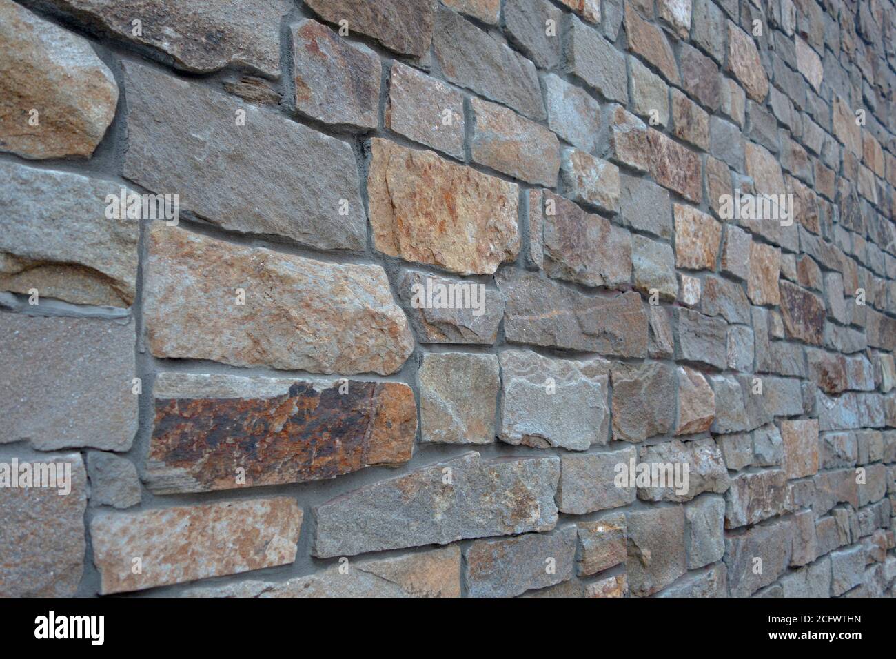 Wand aus Stein in perzeptiven Winkel Stockfoto
