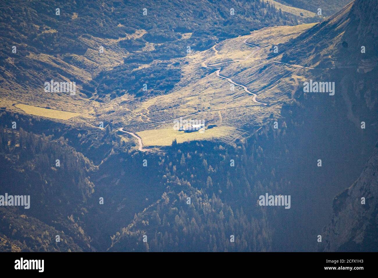 Bergpanorama aus dem karwendelgebirge, bayern, deutschland Stockfoto