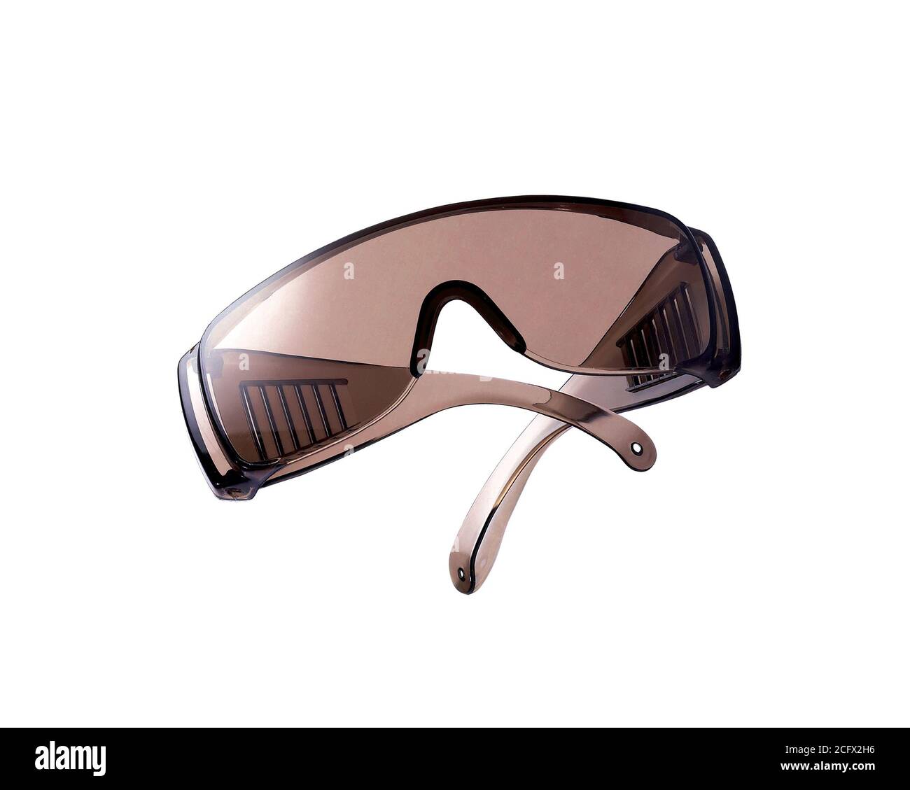 Schutzbrille auf weißem Hintergrund Stockfoto