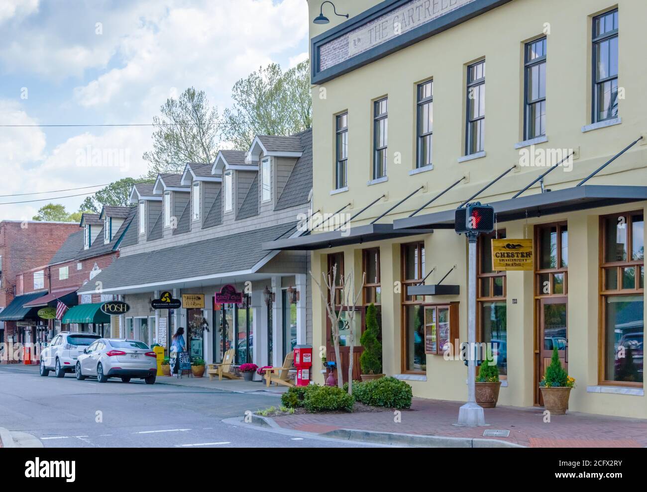 Northern Georgia, Blue Ridge Geschäfte und Restaurants Stockfoto