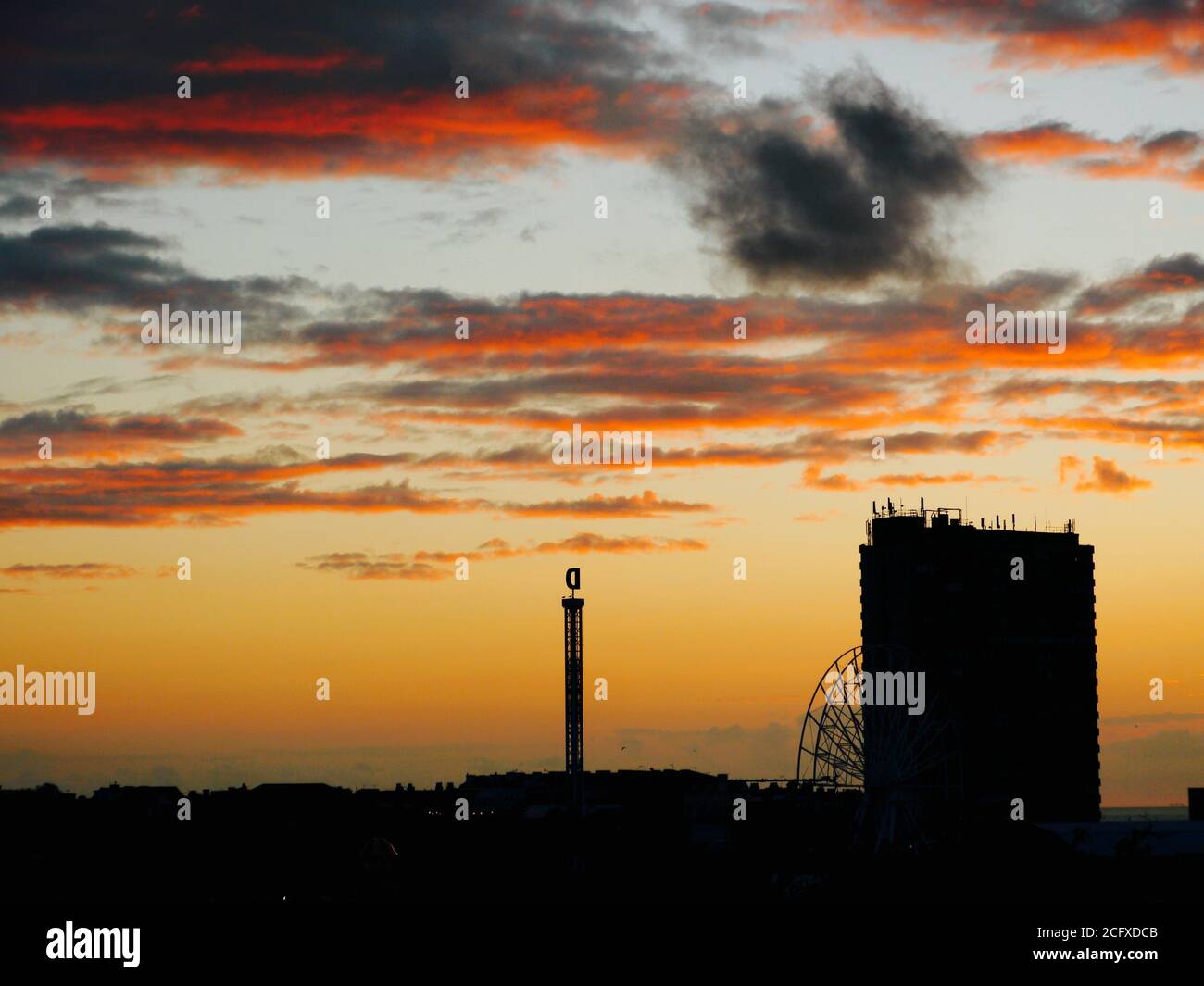 Sonnenuntergang über Dreamland Stockfoto