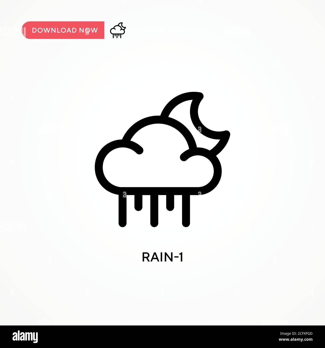 Rain-1 einfaches Vektorsymbol. Moderne, einfache flache Vektor-Illustration für Website oder mobile App Stock Vektor