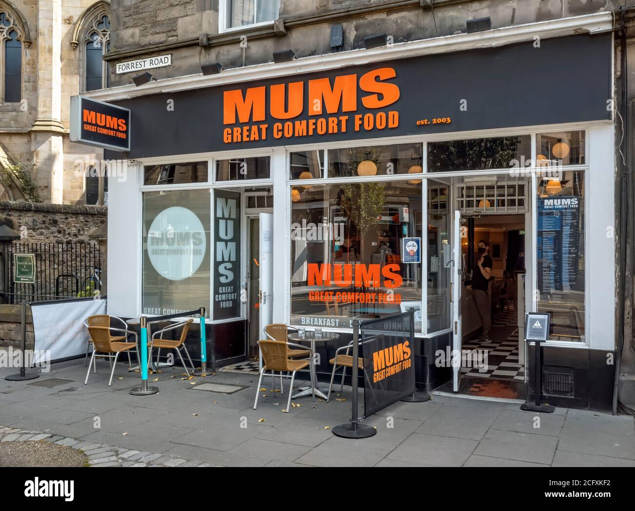 Mums Restaurant - Great Comfort Food - Edinburgh, Schottland, Großbritannien. Stockfoto