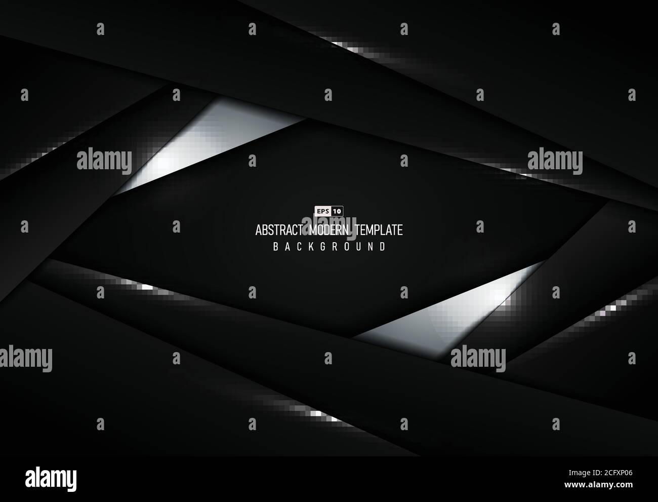 Abstrakte Kunstwerke aus weißem und schwarzem Tech-Template-Design mit Licht glitzert Hintergrund. Verwenden Sie für Werbung, Poster, Grafiken, Vorlagendesign, Druck. Stock Vektor