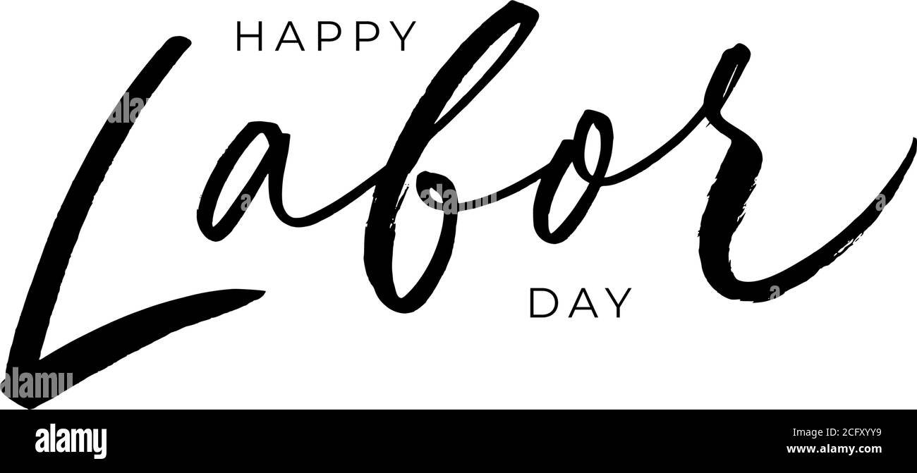 Happy Labor Day moderne Vektor Kalligraphie. Stock Vektor