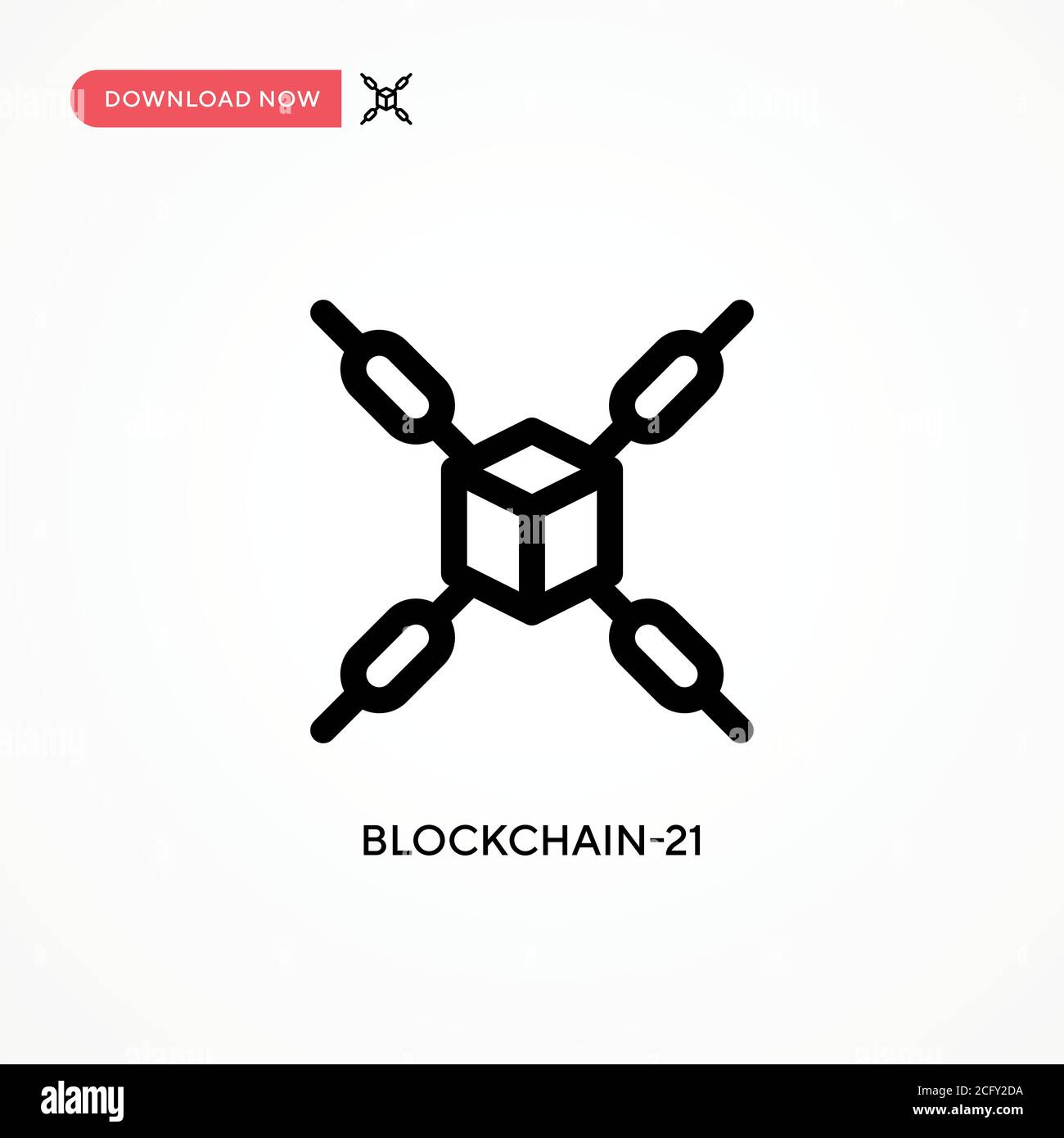 Blockchain-21 einfaches Vektor-Symbol. Moderne, einfache flache Vektor-Illustration für Website oder mobile App Stock Vektor