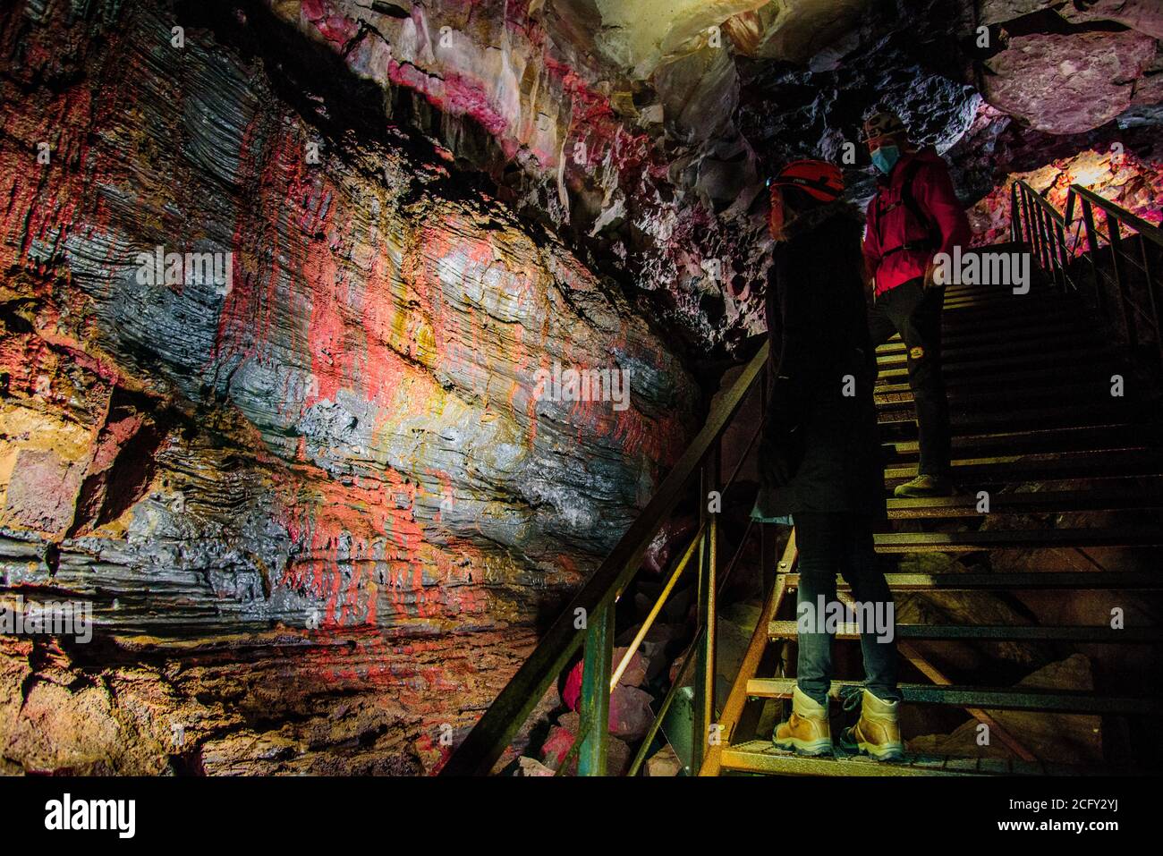 Die Höhle des Lava Tunnels, eine riesige Lavaröhre im Süden islands Stockfoto