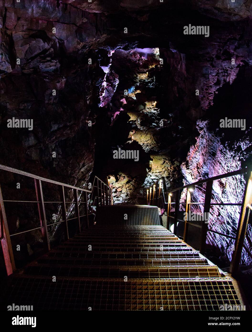 Die Höhle des Lava Tunnels, eine riesige Lavaröhre im Süden islands Stockfoto
