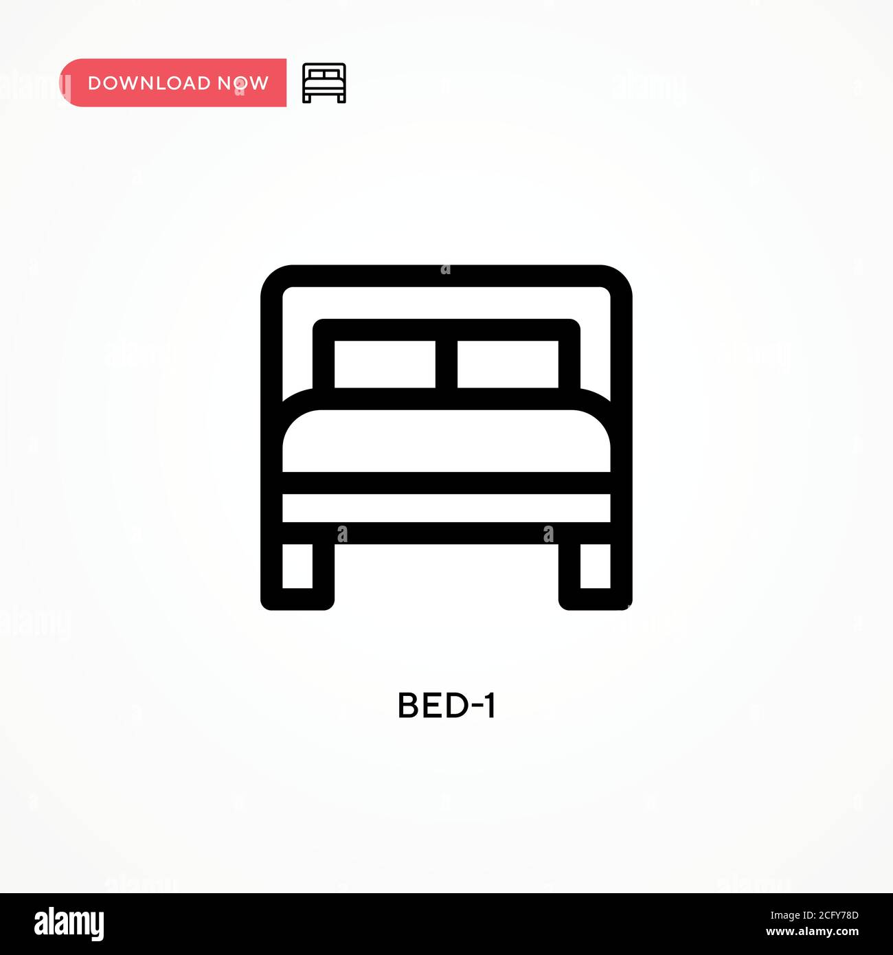 Bett-1 einfaches Vektorsymbol. Moderne, einfache flache Vektor-Illustration für Website oder mobile App Stock Vektor