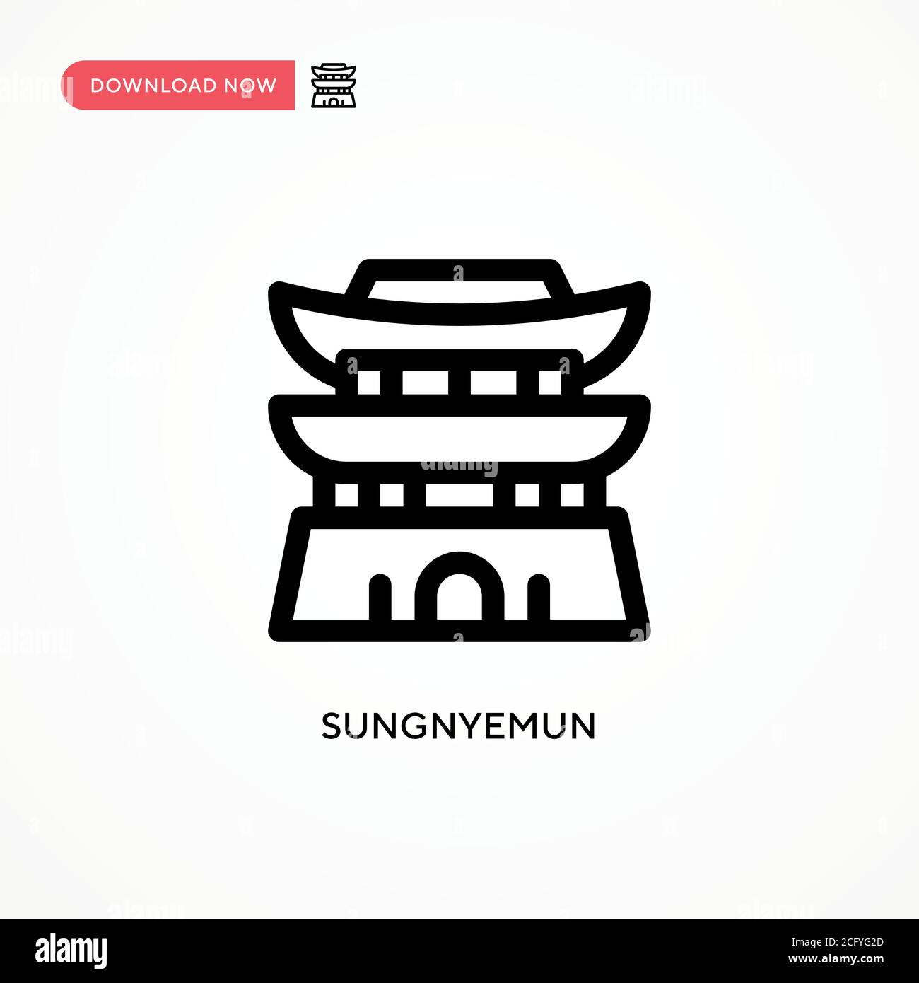 Sungnyemun einfaches Vektor-Symbol. Moderne, einfache flache Vektor-Illustration für Website oder mobile App Stock Vektor