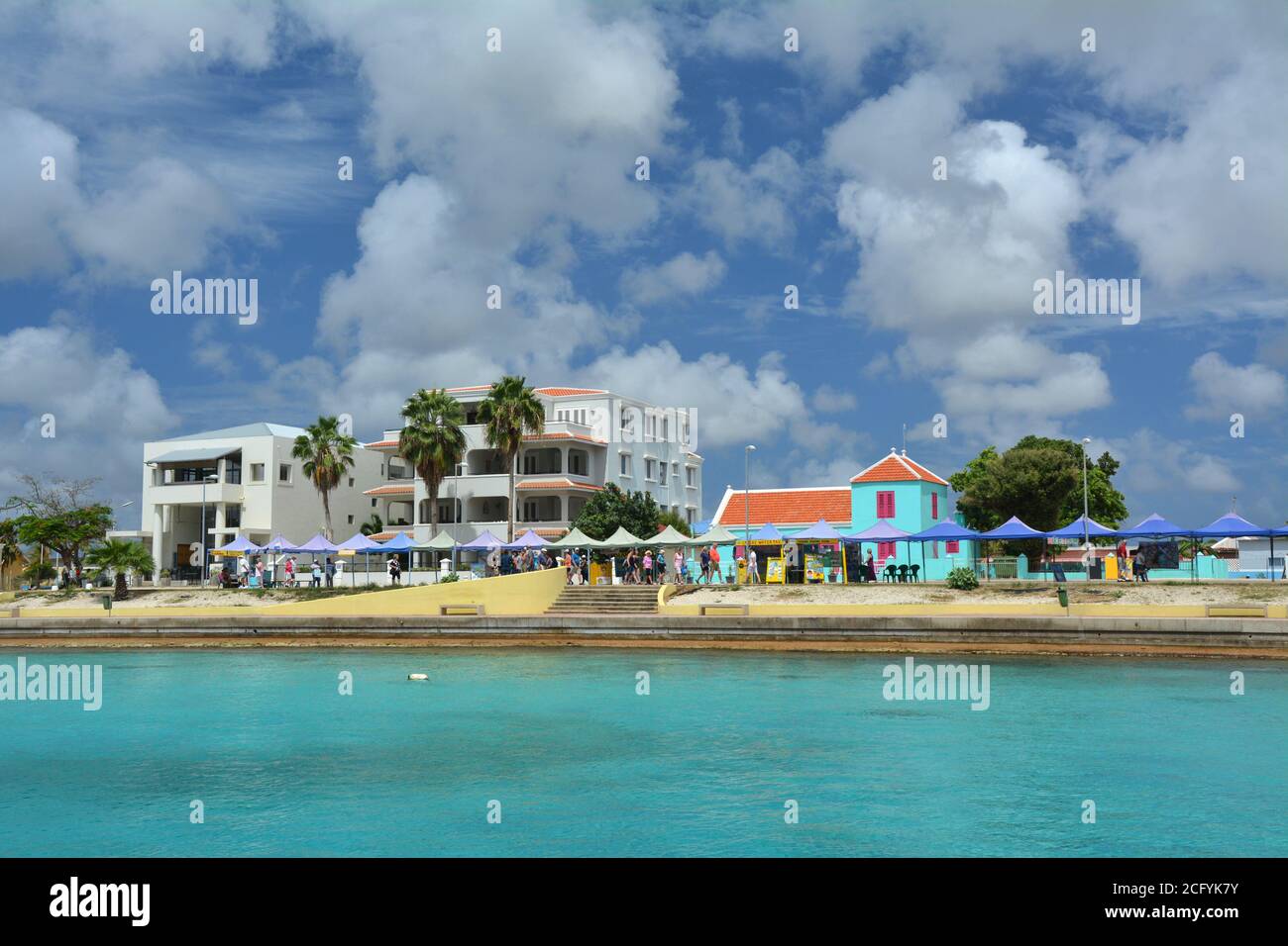 Promenade in Kralendijk, Hauptstadt von Bonaire, Insel der ABC Karibik Niederlande Stockfoto