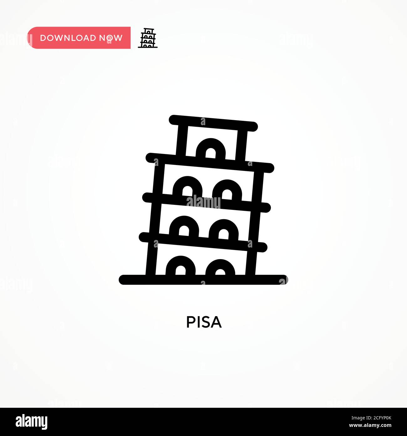 Pisa einfaches Vektorsymbol. Moderne, einfache flache Vektor-Illustration für Website oder mobile App Stock Vektor