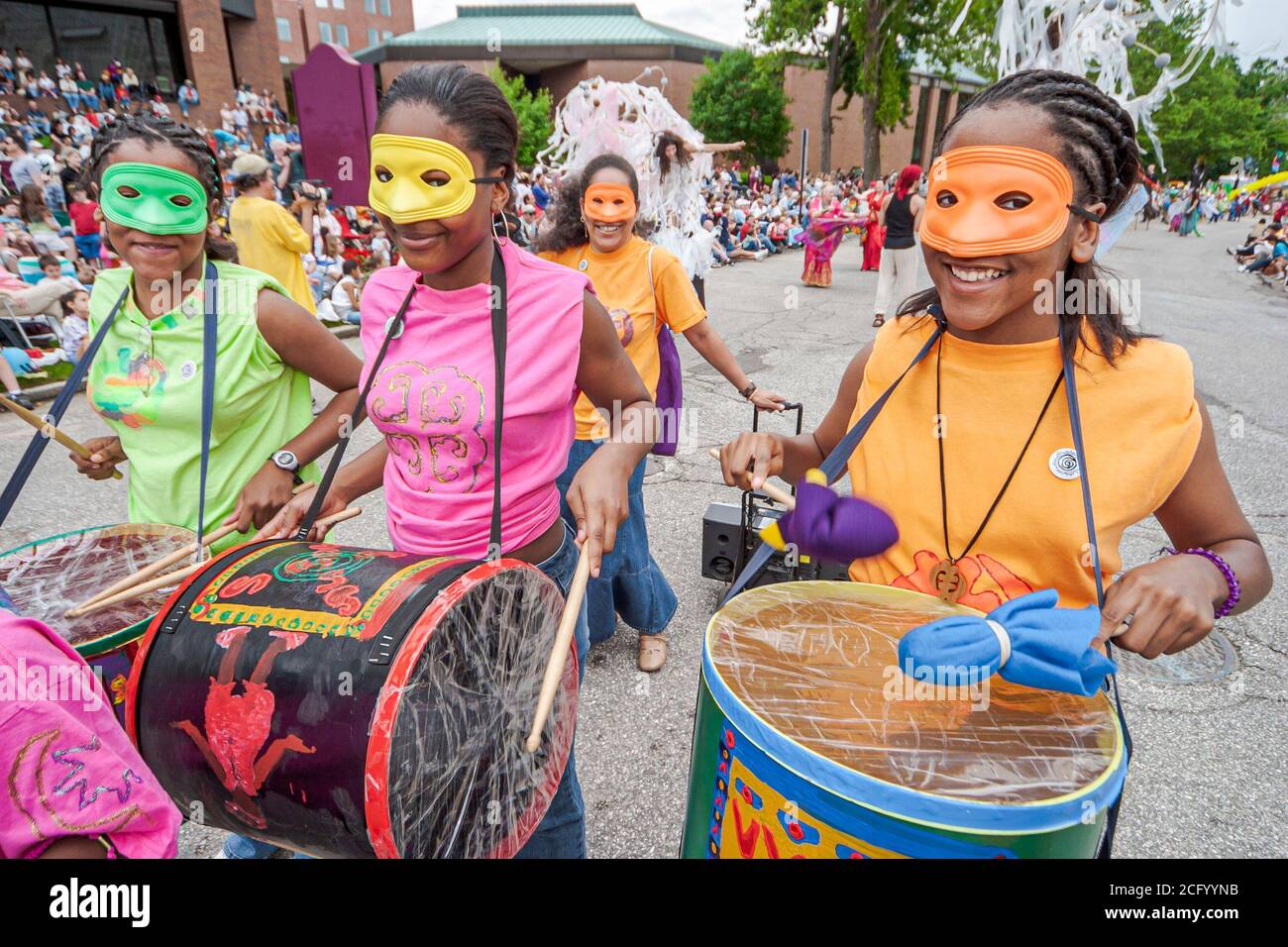 Cleveland Ohio, University Circle Parade das Circle Arts Cultural Festival, Festivals feiern Messen fair, Gemeinschaft schwarzafrikanischer Afrikaner, Mädchen Stockfoto