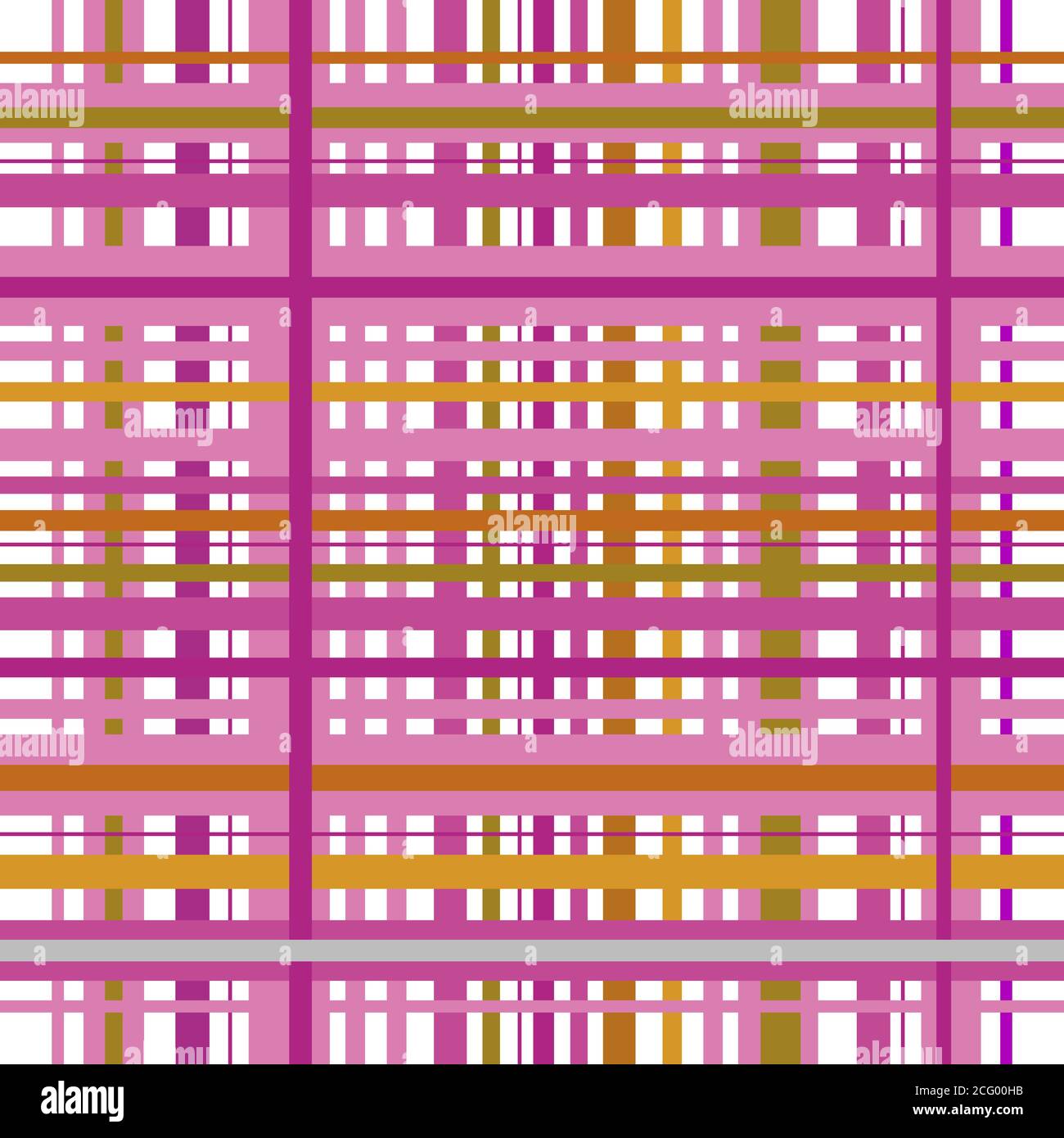 Kariert kariert kariert Vektor Hintergrund. Rosa und gelber Tartan, Nahtloses Karomuster, kariertes Handtuch, geometrische Abstraktion Stock Vektor