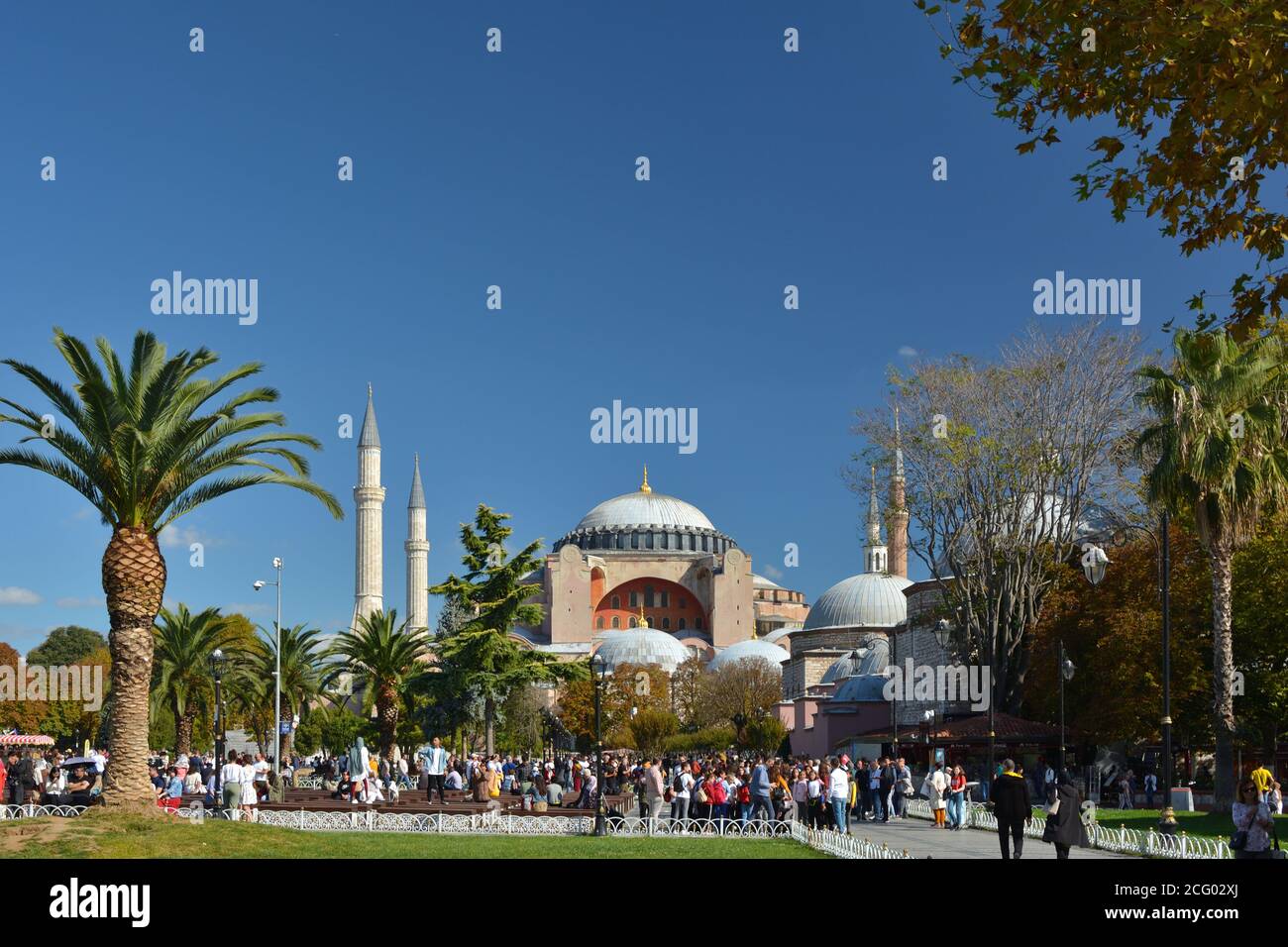 Hagia Sophia und Sultanahmet-Platz, Istanbul, Türkei Stockfoto