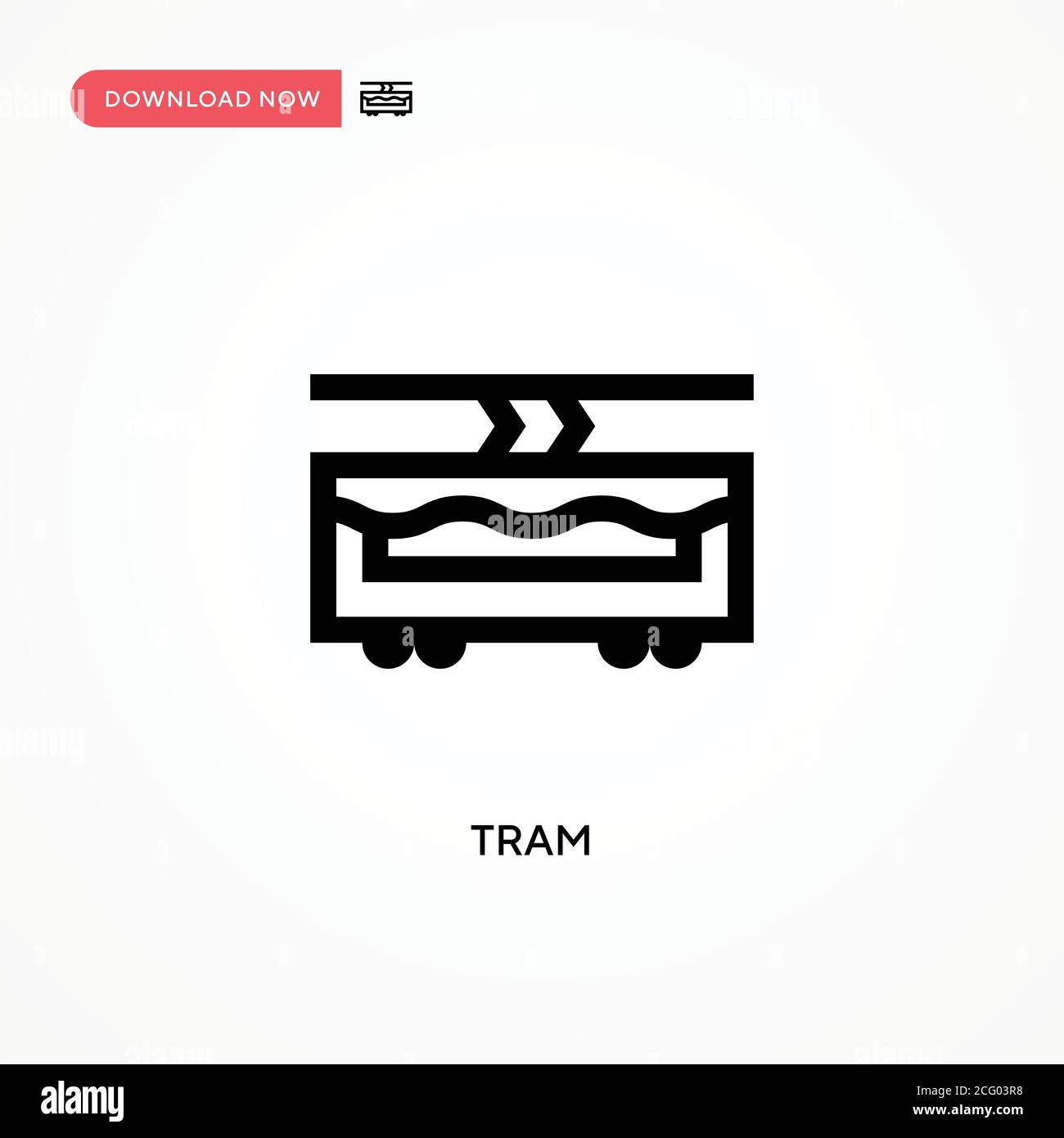 Tram Simple Vektor-Symbol. Moderne, einfache flache Vektor-Illustration für Website oder mobile App Stock Vektor