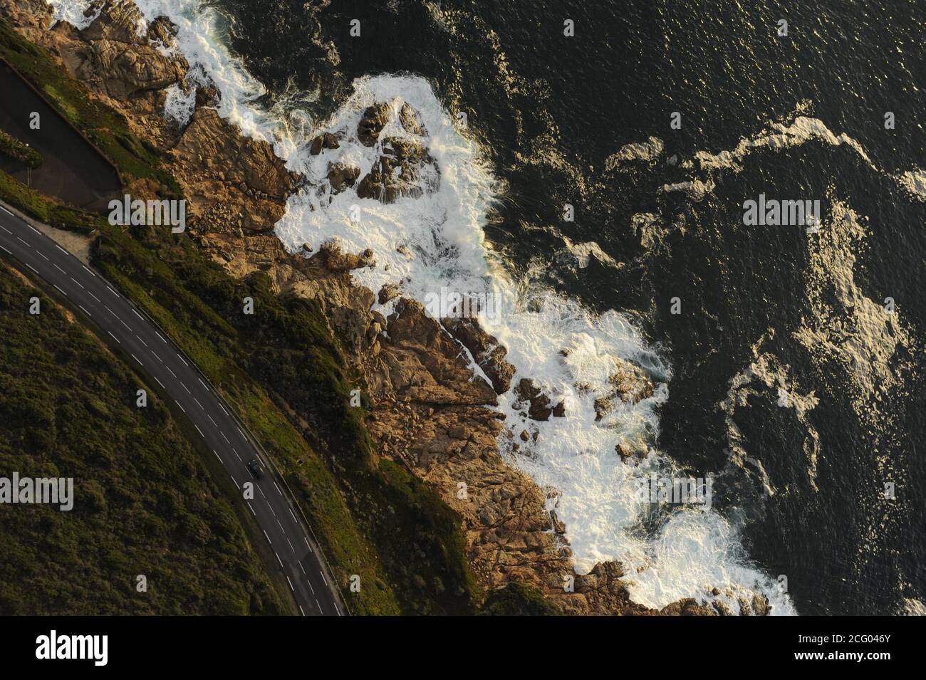 Frankreich, Haute-Corse, Departement um Lisca, die D81 (Luftaufnahme) Stockfoto
