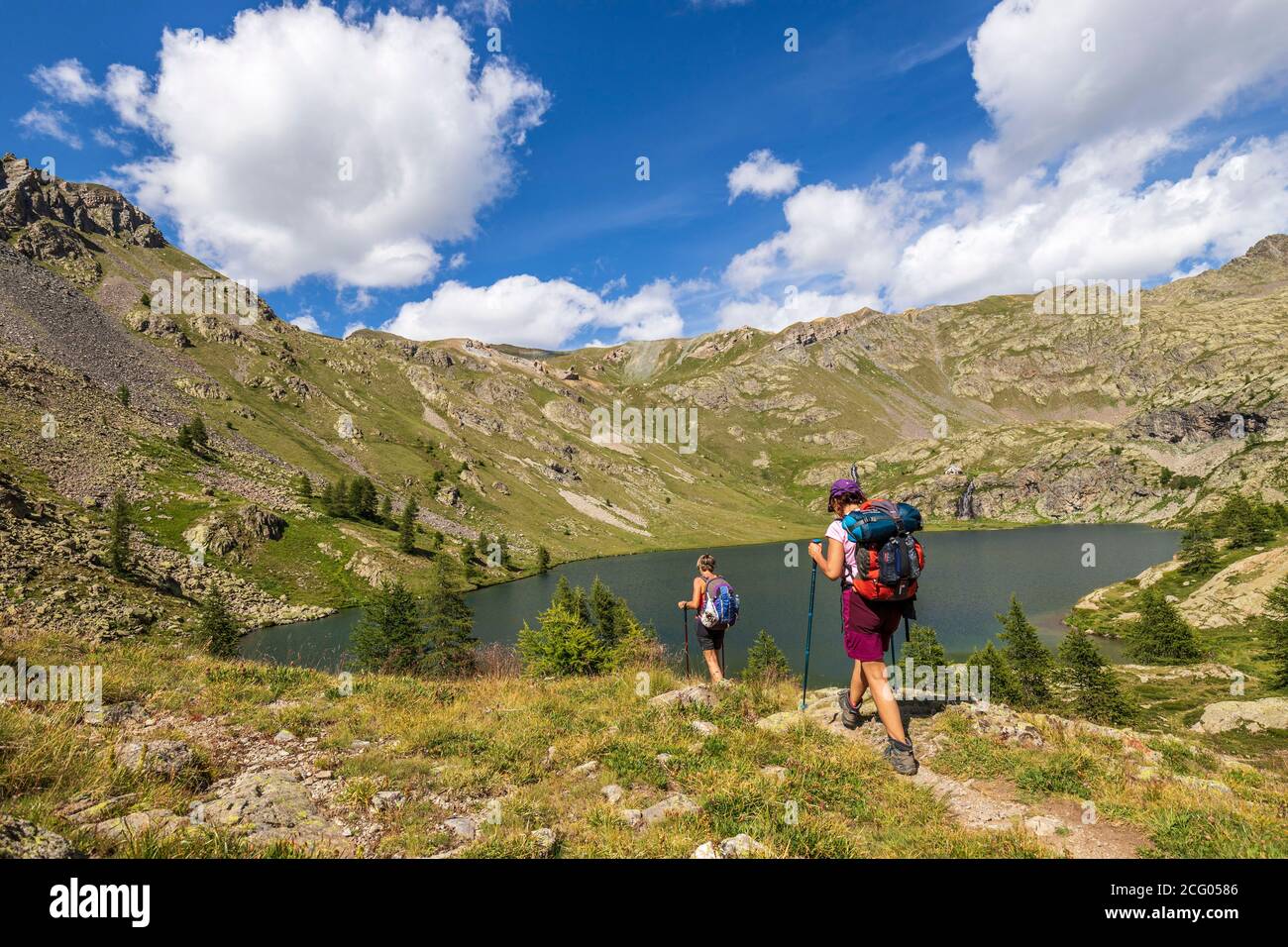 Frankreich, Alpes-Maritimes, Nationalpark Mercantour, Wanderseen Vens, der große See Superior (2325m) Stockfoto