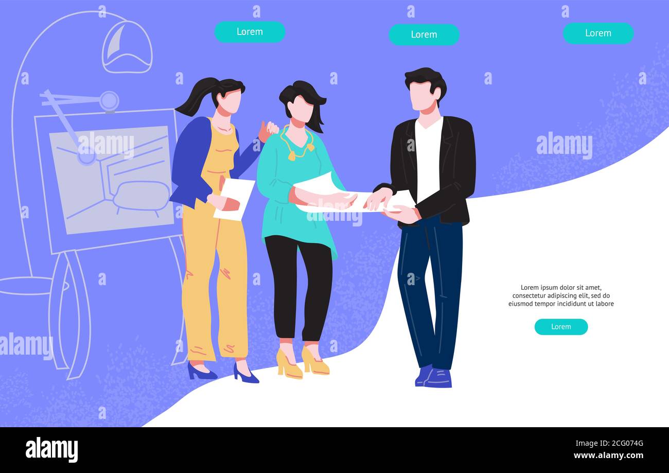 Architekten oder Home Staging Agentur Designer. Stock Vektor