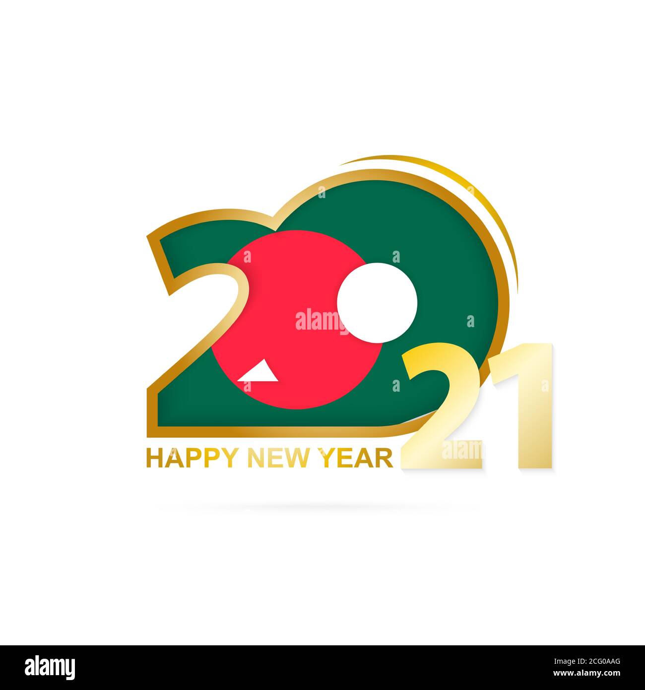 Jahr 2021 mit Bangladesh Flaggenmuster. Frohes Neues Jahr Design. Vektorgrafik. Stock Vektor Jahr 2021 mit Bangladesh Flaggenmuster. Frohes Neues Jahr Design. Vektorgrafik. Stock Vektor