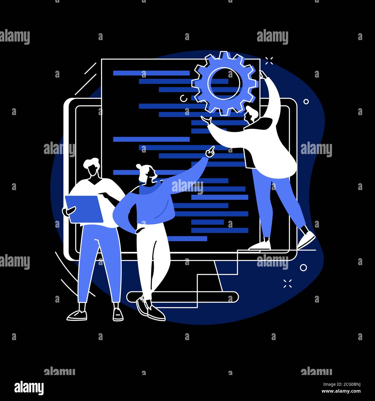 Software-Entwicklung Team abstrakte Konzept Vektor Illustration. Stock Vektor