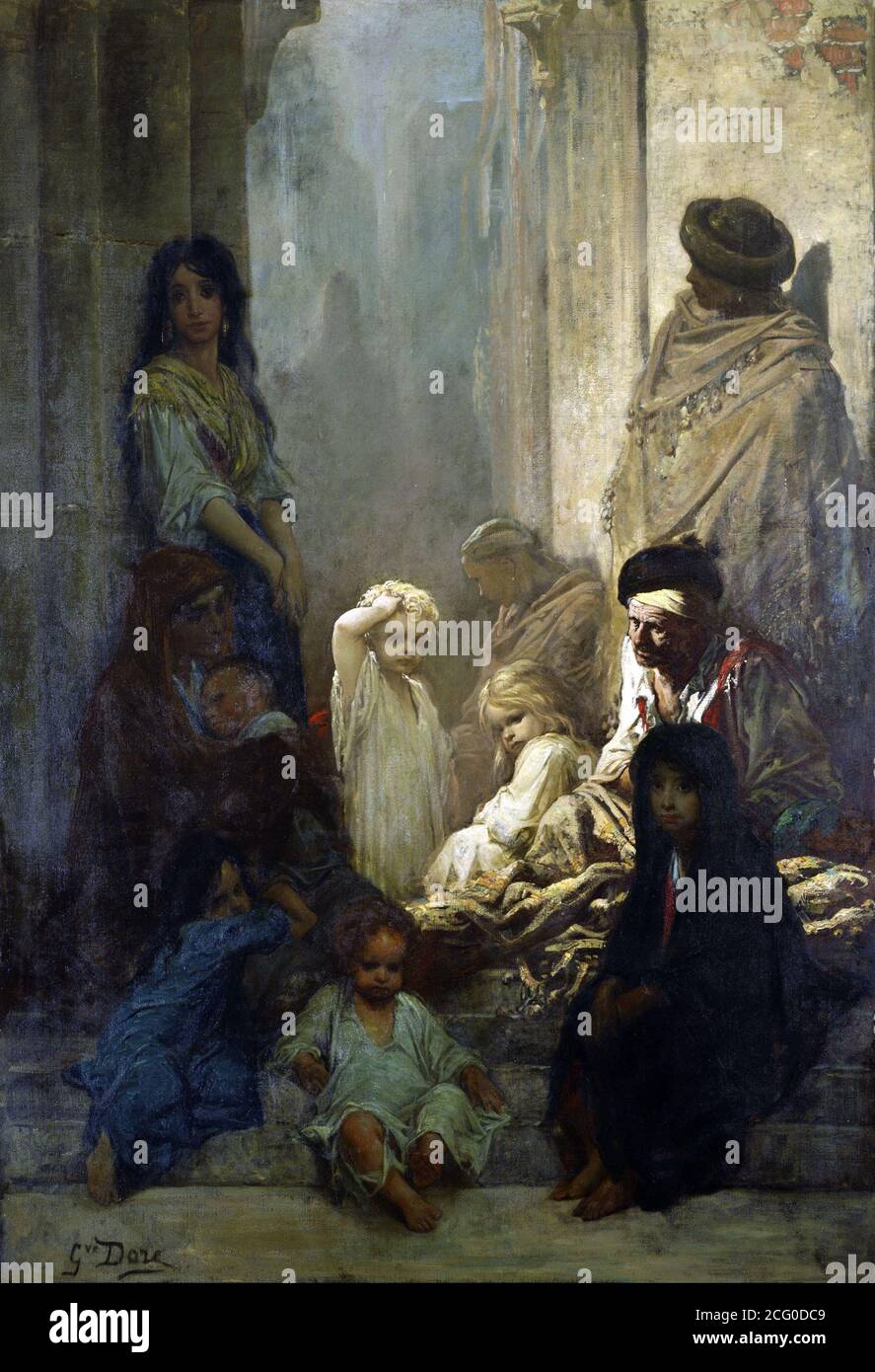 Gustave Dore. La Siesta, Erinnerung an Spanien von Paul Gustave Louis Christophe Doré (1832-1883), Öl auf Leinwand, ca. 1875 Stockfoto