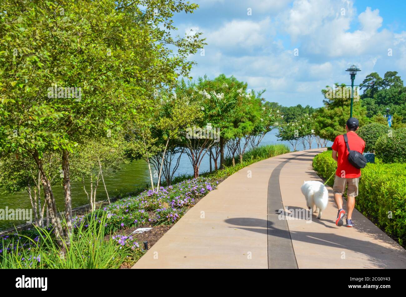 Lake Woodlands Waterway in The Woodlands, Texas, USA. August 2020 Stockfoto