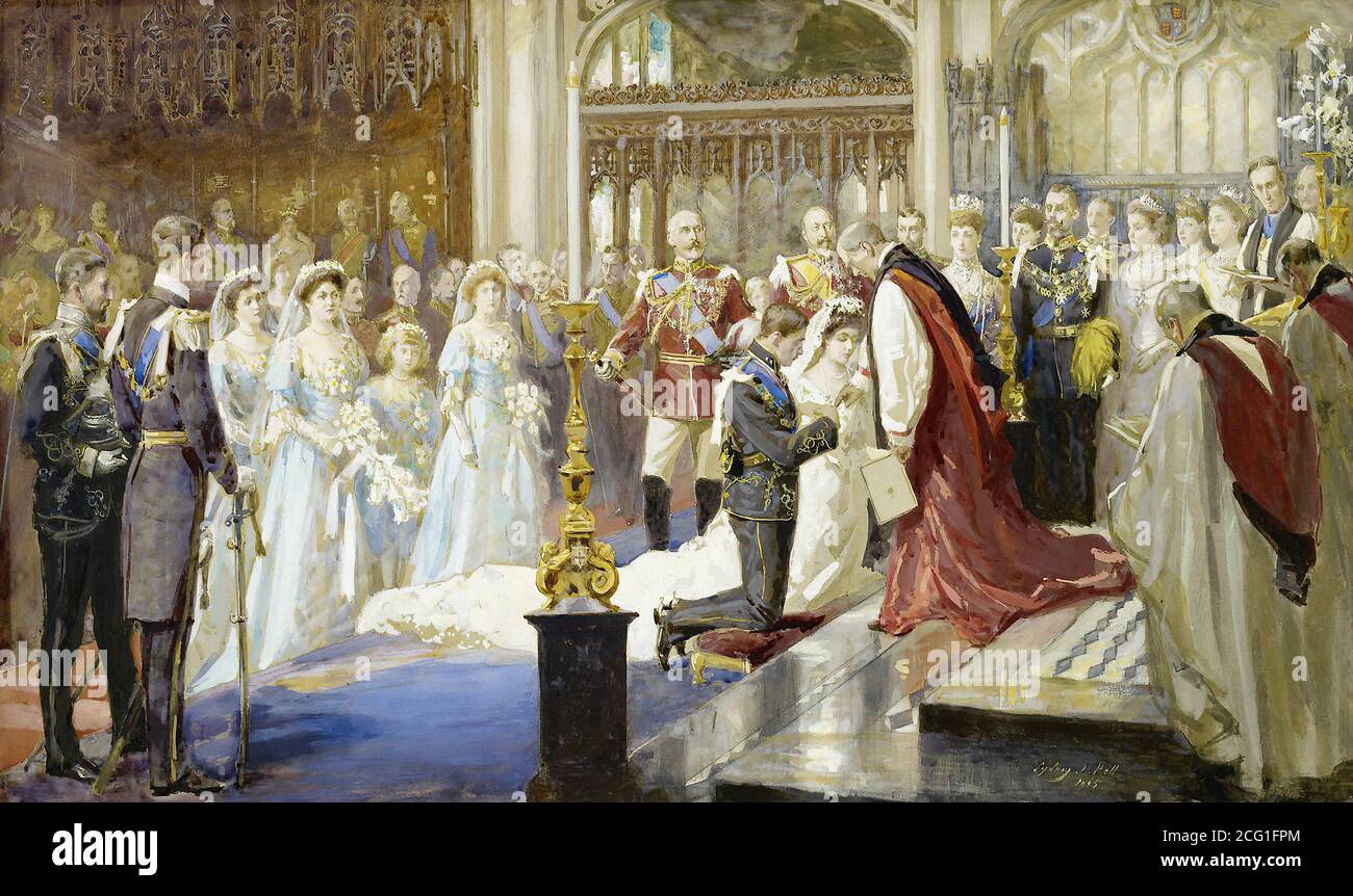 Hall, sydney Prior - Hochzeit von Prinzessin Margaret von Connaught mit Prinz Gustavus Adolphus von Schweden - 20108302546 d1df0433b9 o Stockfoto