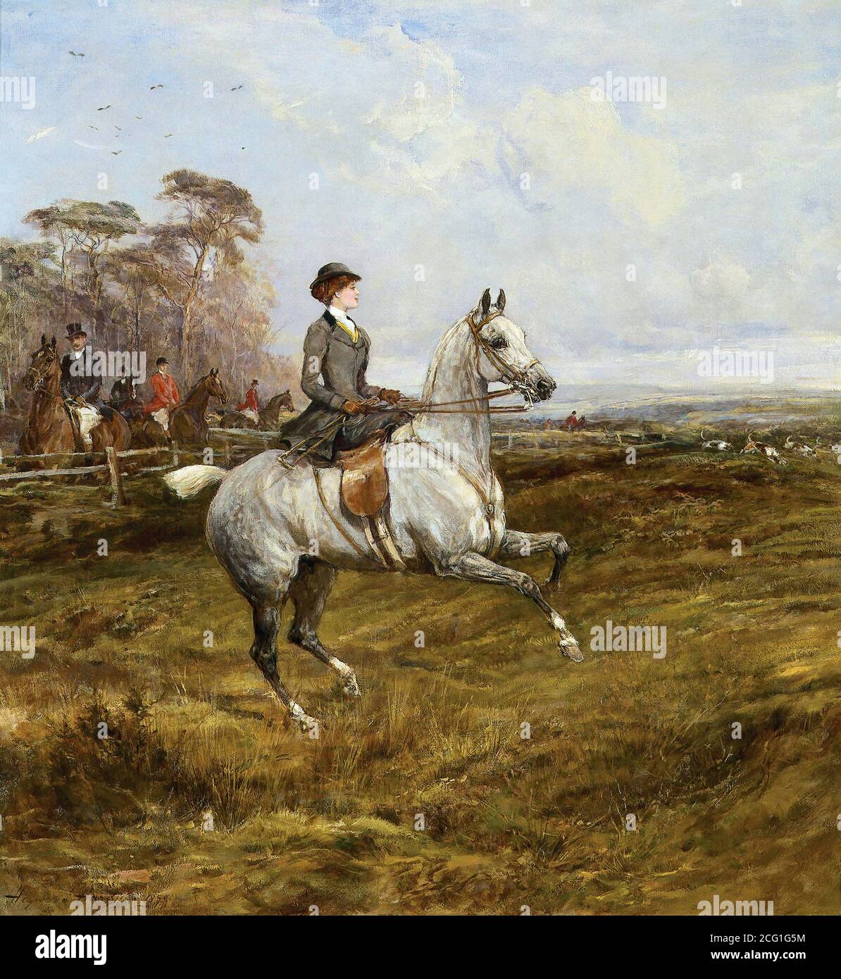 Hardy Heywood - eine Lady Jagd - British School - 19. Jahrhundert Stockfoto