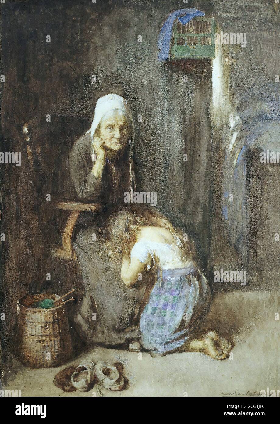 Henshall John Henry - das Gebet - British School - 19. Jahrhundert Stockfoto