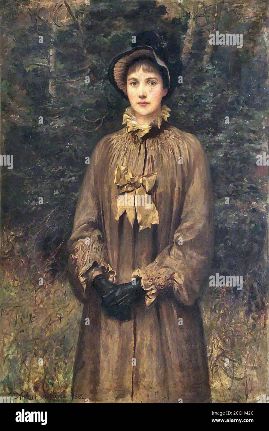 Hopkins Arthur - Portrait of a Lady - British School - 19. Jahrhundert Stockfoto