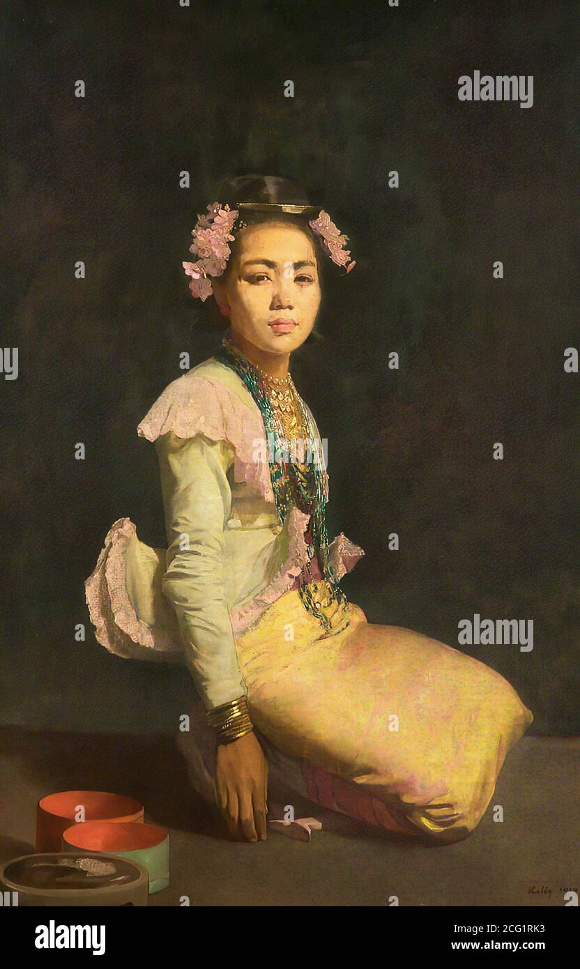 Kelly Gerald Festus - die burmesische Tänzerin IV - Britisch Schule - 19. Jahrhundert Stockfoto