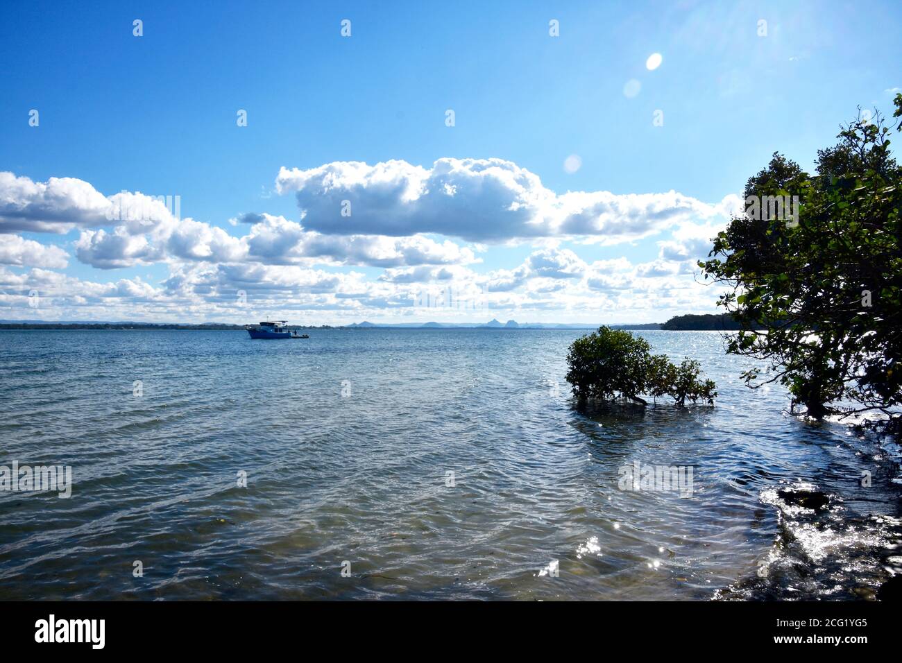 WASSERANSICHTEN AUSTRALIEN. pumicestone Passage Stockfoto