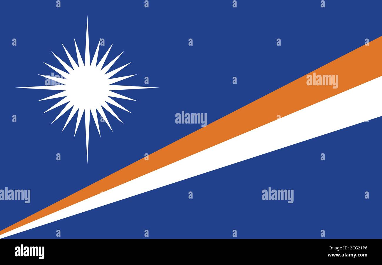 Marschall-Inseln Flagge Vektorgrafik. Rechteck Marsallese Flagge Illustration. Die Flagge der Marshallinseln ist ein Symbol für Freiheit, Patriotismus und in Stock Vektor