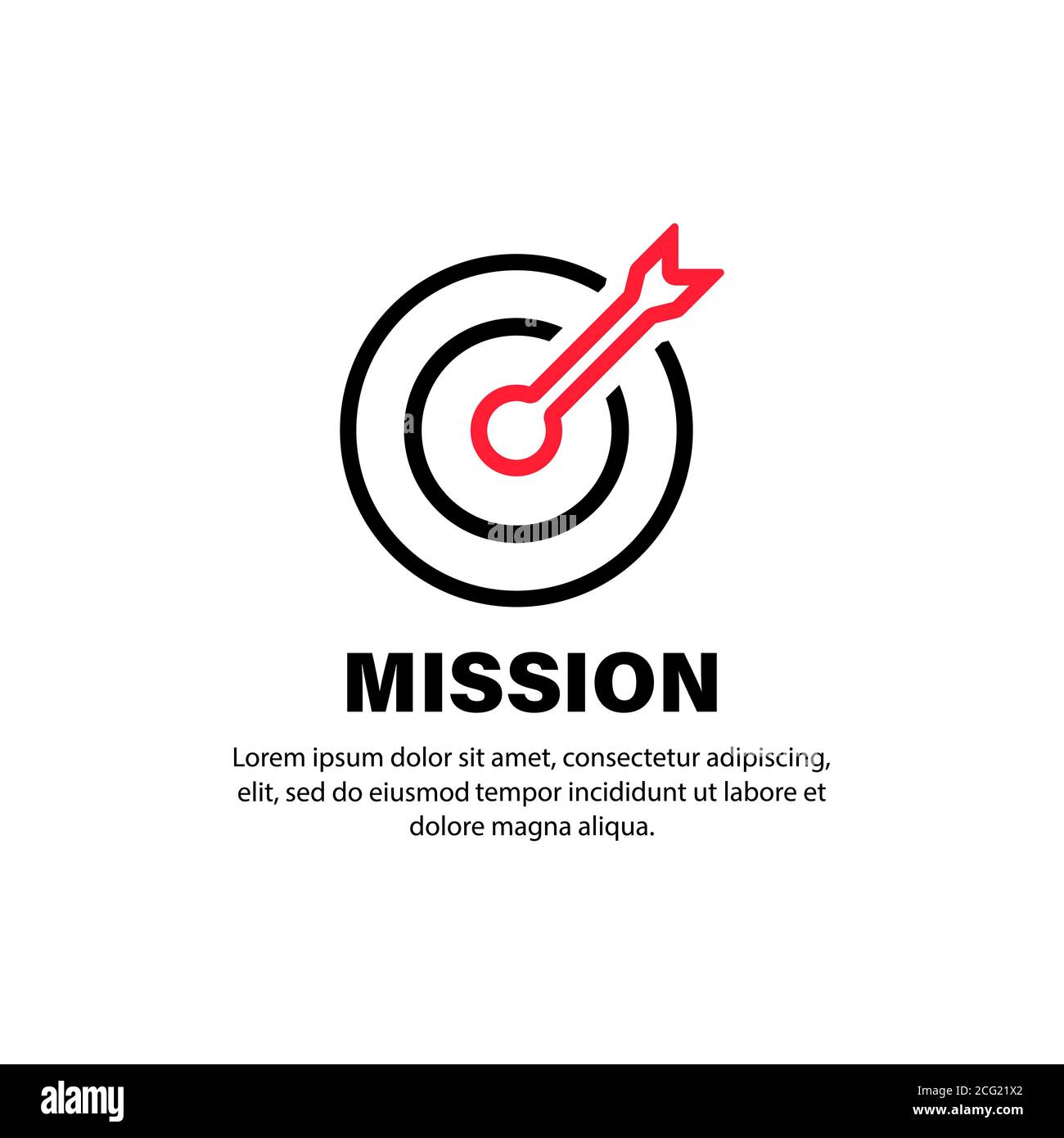 Missionszeichen. Zielsymbol. Ziel. Geschäftskonzept. Vektor auf isoliertem weißem Hintergrund. EPS 10 Stock Vektor