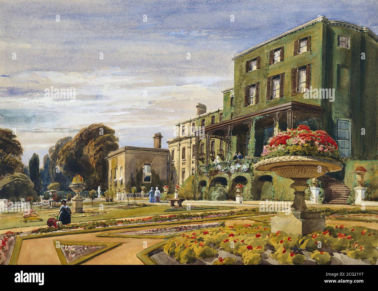 Leitch William Leighton - Bentley Priory - Garden Front - British School - 19. Jahrhundert Stockfoto