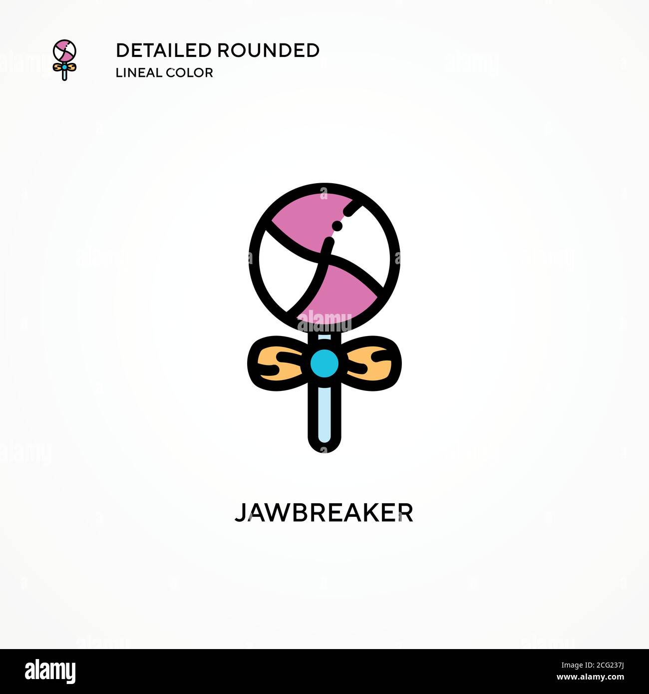 Jawbreaker Vektor-Symbol. Moderne Vektorgrafik Konzepte. Einfach zu bearbeiten und anzupassen. Stock Vektor