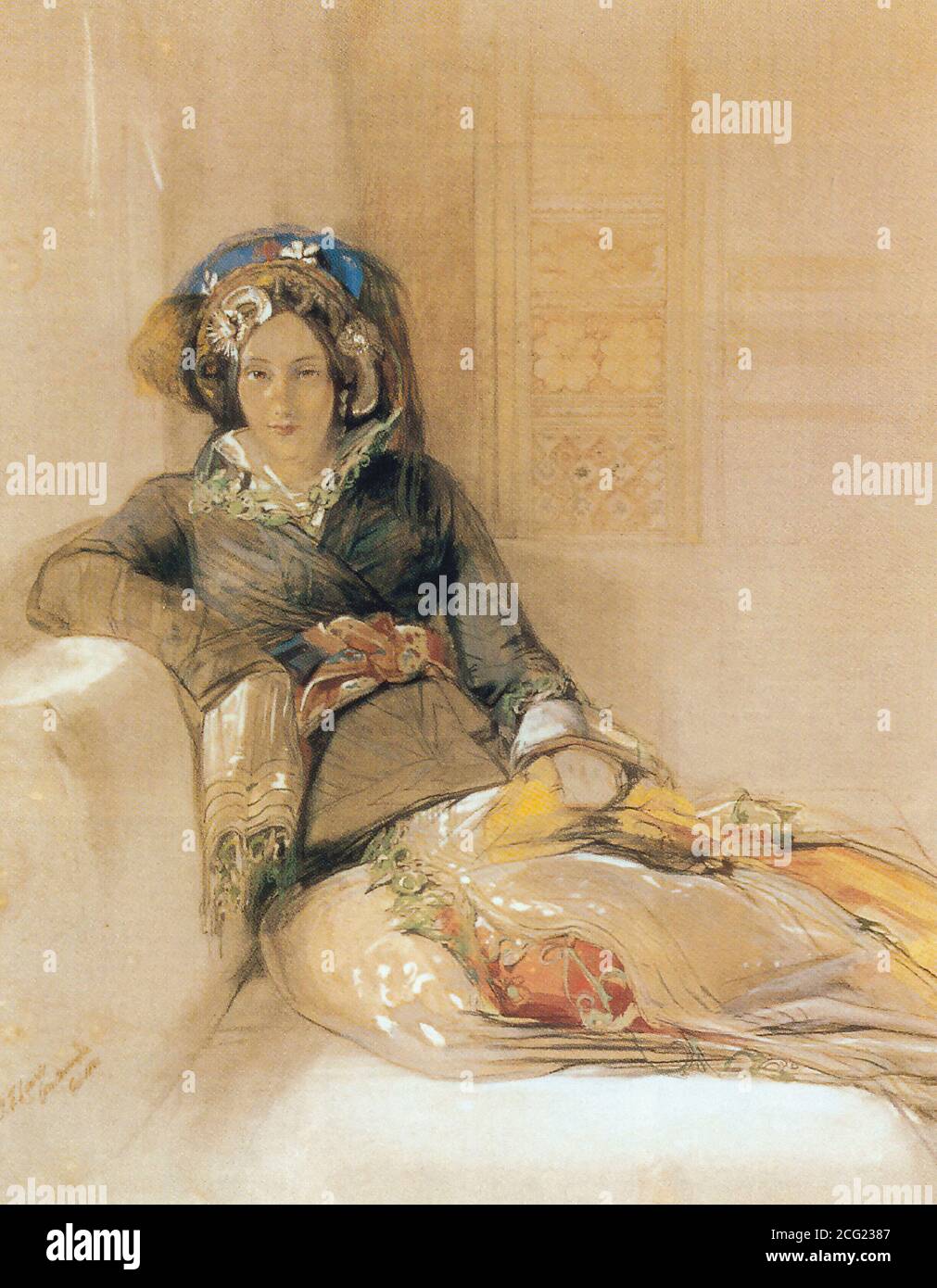 Lewis John Frederick - Harem Leben in Konstantinopel 1 (Studie) - British School - 19. Jahrhundert Stockfoto